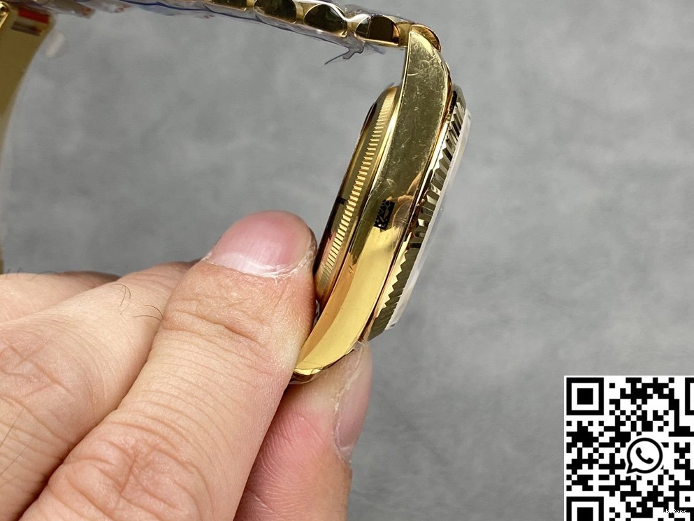 Day 36mm Gold Gold Tungsten Dial Steel Rolex Factory Date Yellow QF M128238-0045 v5 0516